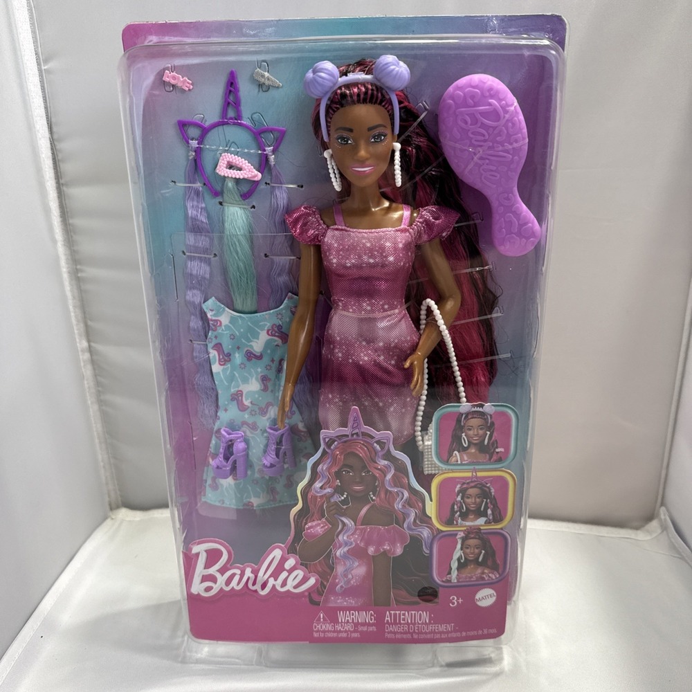 New Barbie Fun & Fancy Hair W/ Extra Long Hair 2 Outfits And Accessories